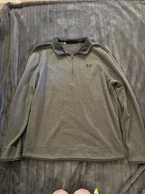 Under Armour Heather Gray Quarter-Zip Pullover